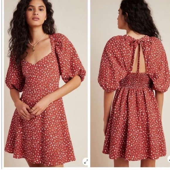 ANTHROPOLOGIE Brand: The Odell’s Ariel Puff Sleeve Mini Dress - Picture 2 of 6
